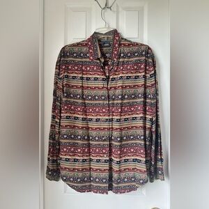 Women’s Patterned Long-Sleeve Button-Up Shirt Jacket - Multicolor